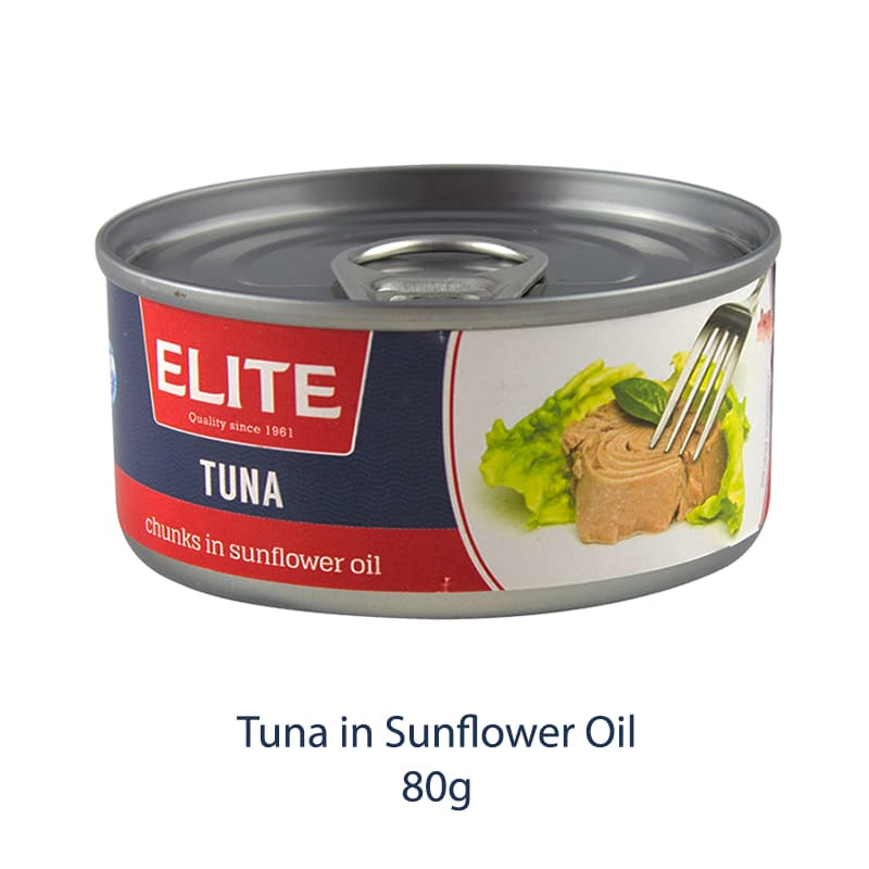 Elite Tuna Chunks In Sunflower Oil 80g