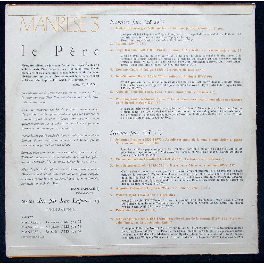 Jean laplace Manrese III le pere - Vinyl