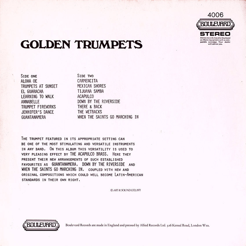 The Acapulco Brass – Golden Trumpets 16 Great Trumpet Hits - Vinyl