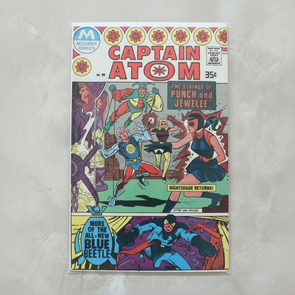 CAPTAIN ATOM 85 STEVE DITKO COVER BLUE BEETLE NIGHTSHADE MODERN COMICS 1978