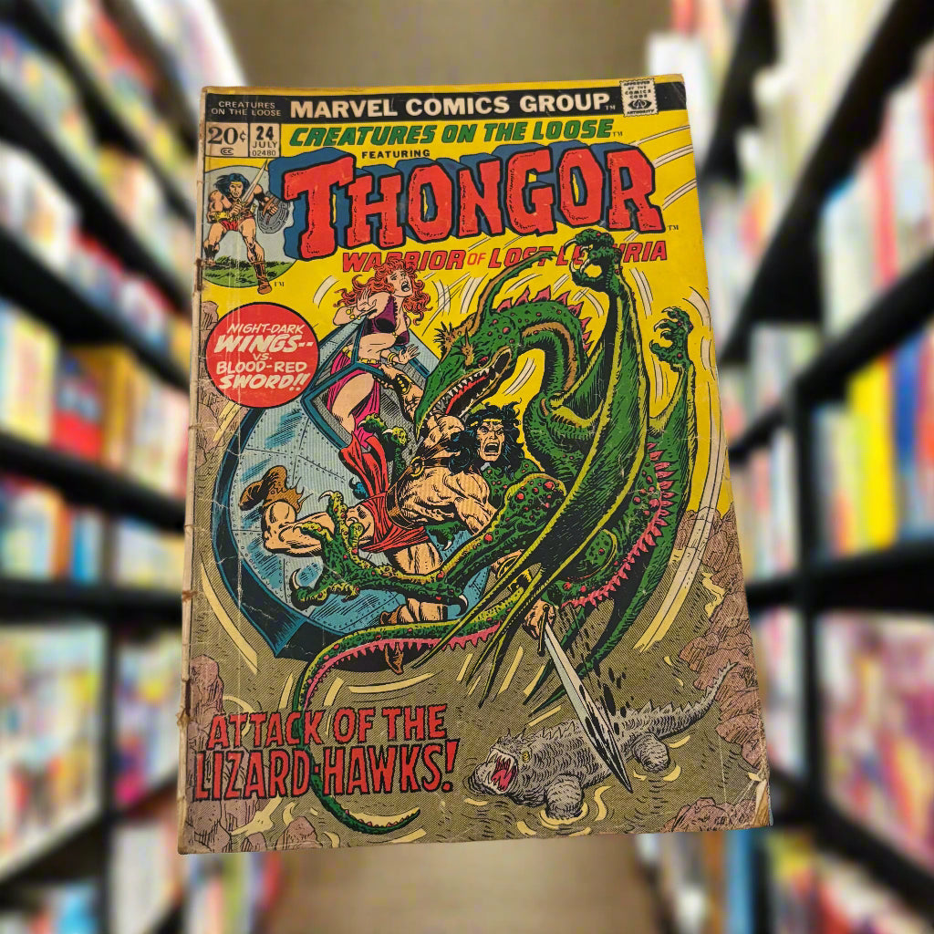 MARVEL COMICS. CREATURES ON THE LOOSE THONGOR THE LIZARD-HAWKS! JULY #24