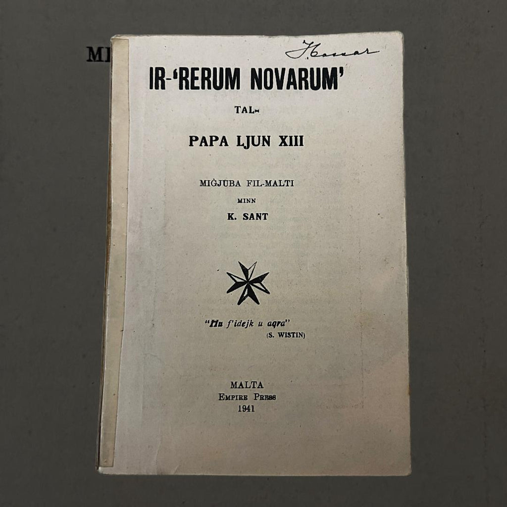 Ir-Rerum Novarum Tal-Papa Ljun XII