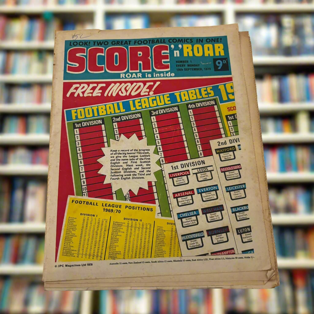 1970 SCORE 'N' ROAR UK British Football Soccer Magazine 1st Edition from England