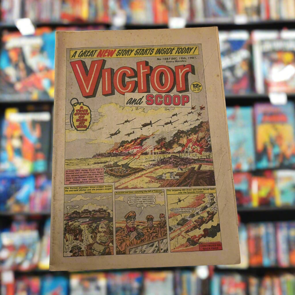 THE VICTOR scoop COMIC old vintage WAR MAGAZINE 19 dec 1981 NO 1087