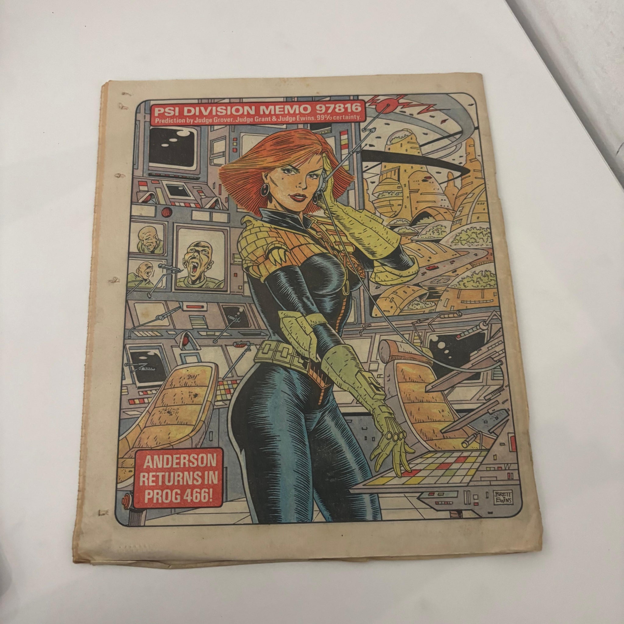 2000AD #455 prog comic - Nice FN+ clean - 01 February 1986 Judge Dredd Cover