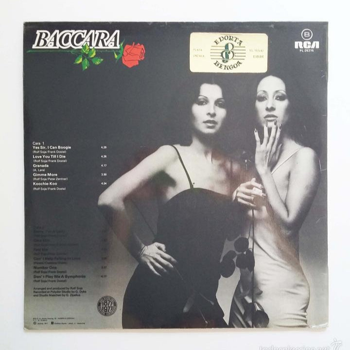 BACCARA -- SORRY, I'M A LADY -- YES SIR, I CAN BOOGIE -- 1977  – Vinyl