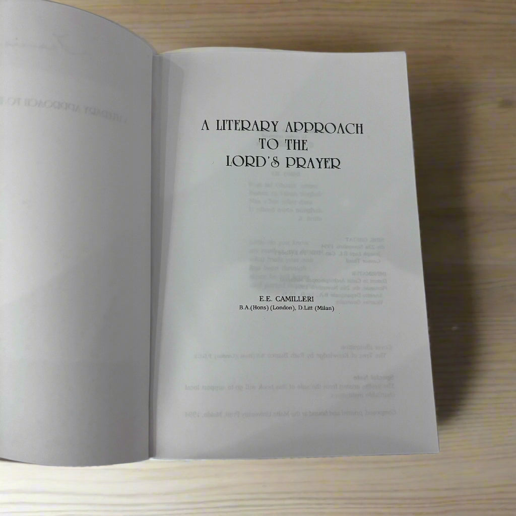 A Literary Approach To The Lord`s Prayer