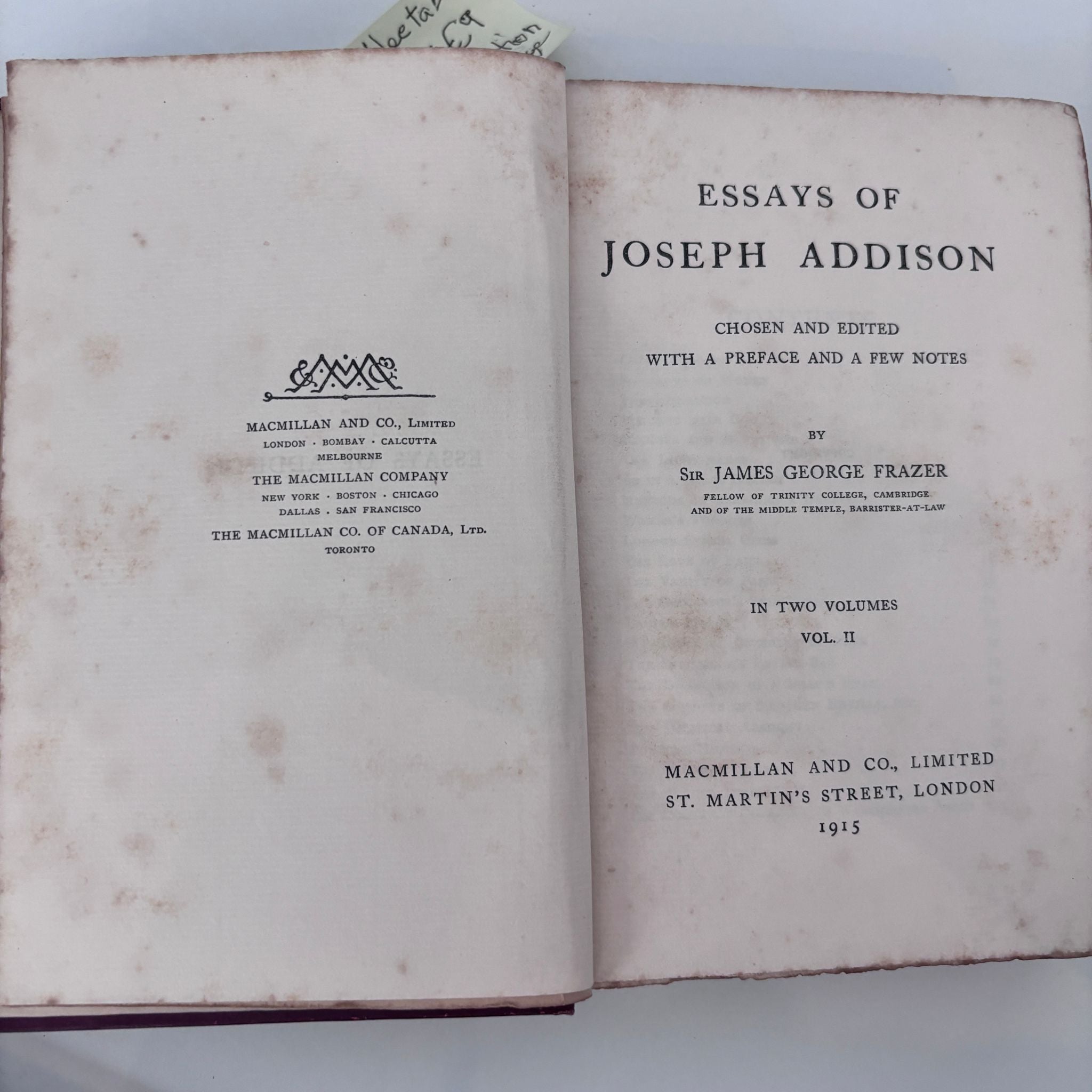 Essays Of Joseph Addison