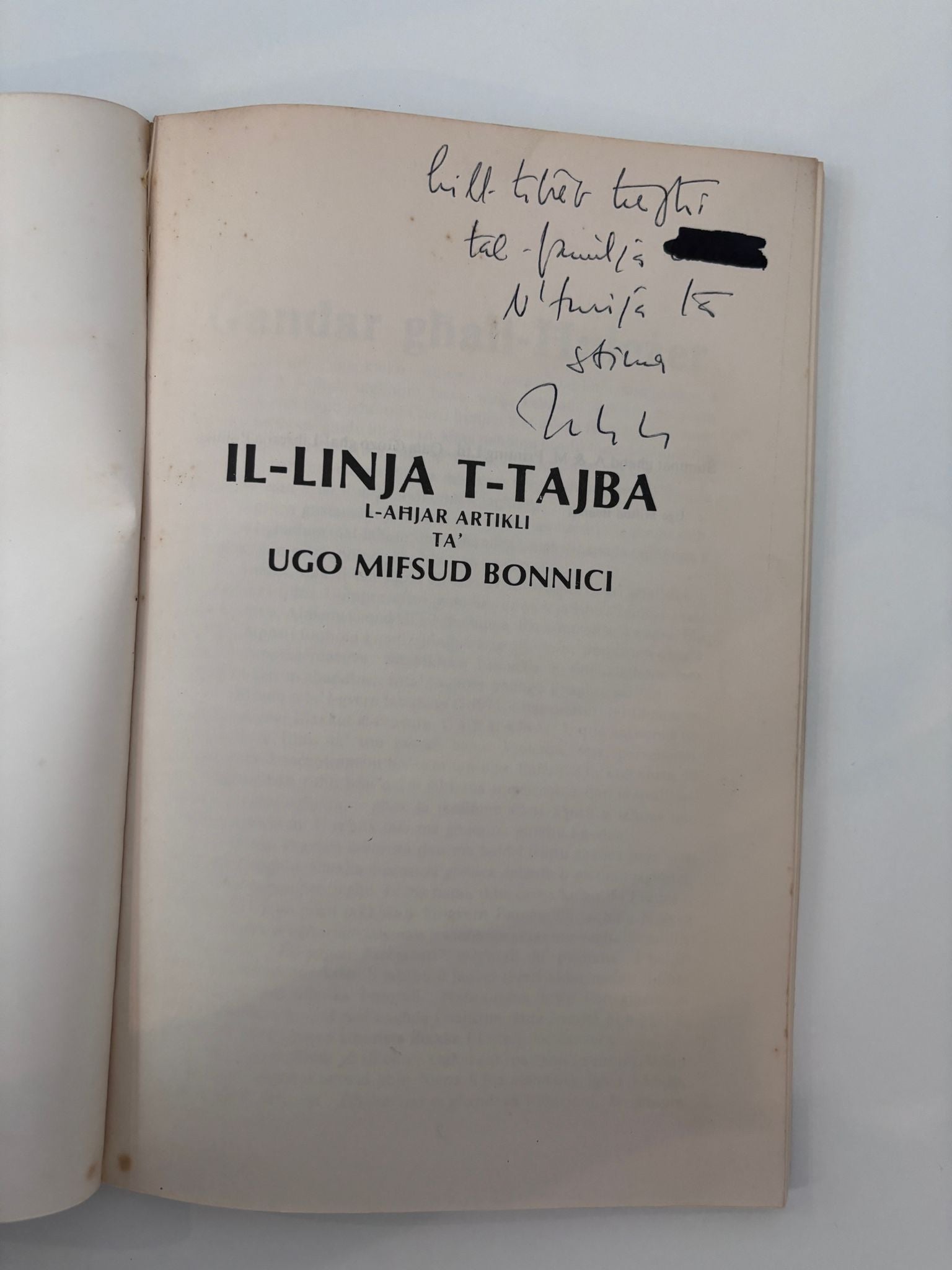 Il-Linja T-Tajba L-Ahjar Artikli Ta` Ugo Mifsud Bonnici