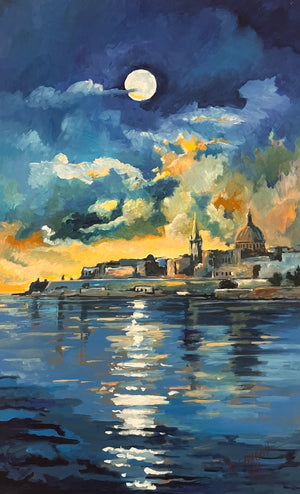 Moonlight on the Valletta Horizon