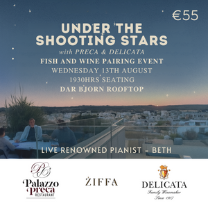 Under the shooting stars - Fish & Wine Pairing in aid of ALS Malta