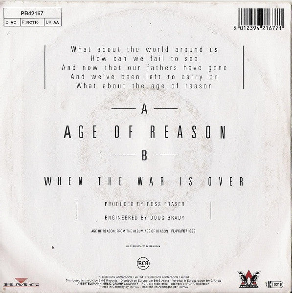 John Farnham – Age Of Reason – Vinyl