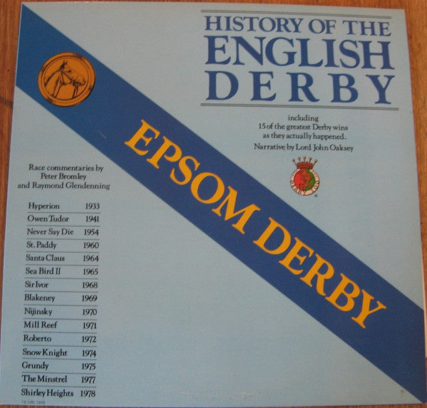 Lord John Oaksey – History Of The English Derby - Epsom Derby - Vinyl