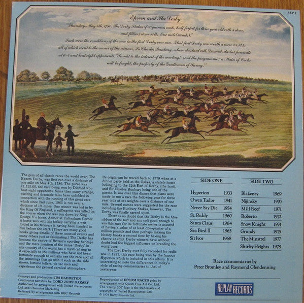 Lord John Oaksey – History Of The English Derby - Epsom Derby - Vinyl
