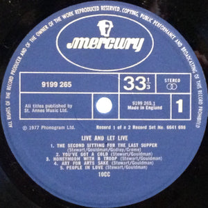 10cc – Live And Let Live – Vinyl