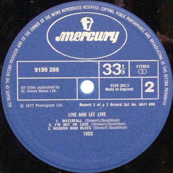10cc – Live And Let Live – Vinyl