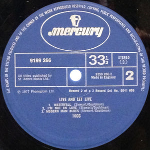 10cc – Live And Let Live – Vinyl