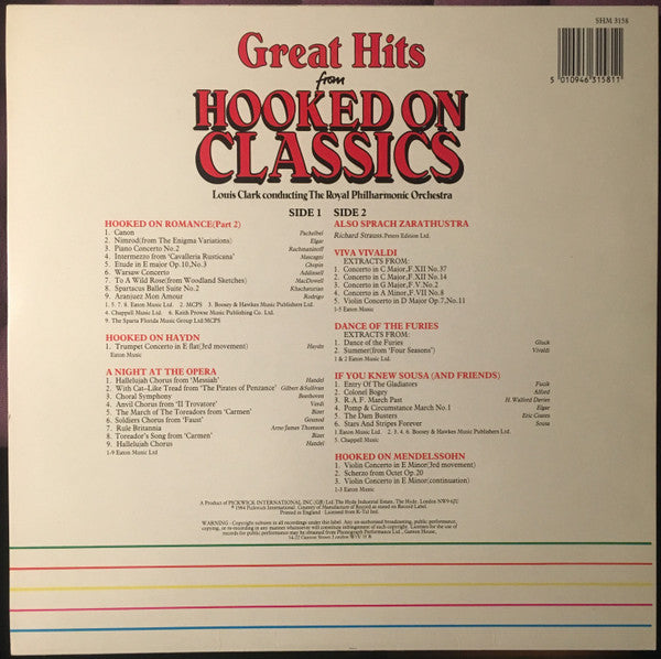 Louis Clark Conducting The Royal Philharmonic Orchestra* – Great Hits From Hooked On Classics- Vinyl