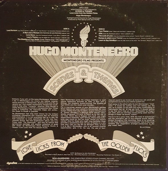 Hugo Montenegro – Scenes & Themes (Love Licks From The Golden Flicks) - Vinyl