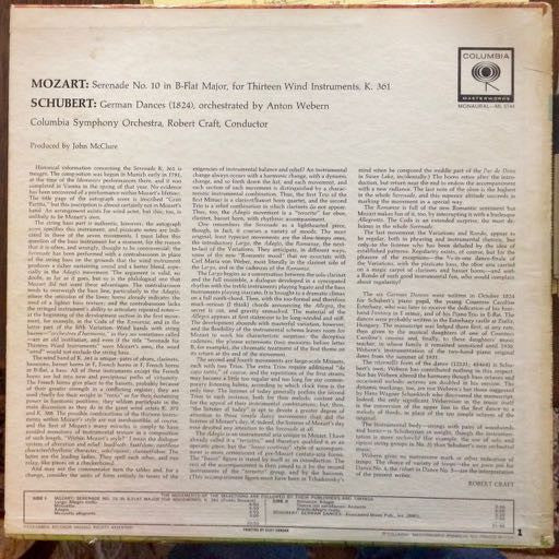 Mozart*, Schubert* / Robert Craft Conducting Members Of The Columbia Symphony Orchestra – Mozart - Serenade No. 10, Schubert - German Dances - Vinyl