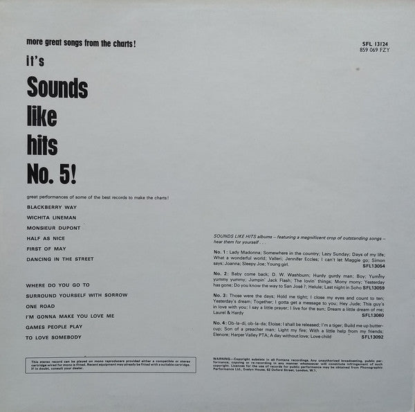 Sounds Like Hits No. 5 – Vinyl