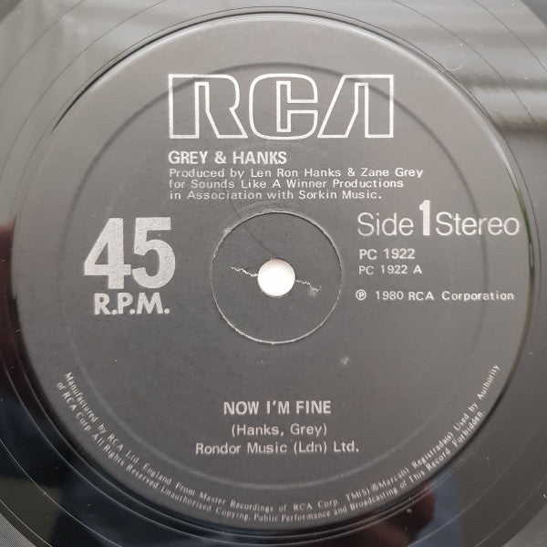 Grey & Hanks* – Now I'm Fine / Love's In Command - Vinyl