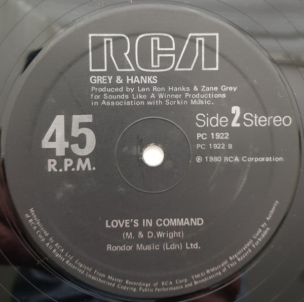 Grey & Hanks* – Now I'm Fine / Love's In Command - Vinyl