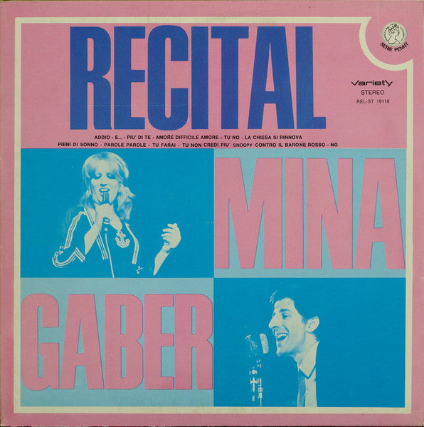 Mina (3), Gaber* – Recital - Vinyl