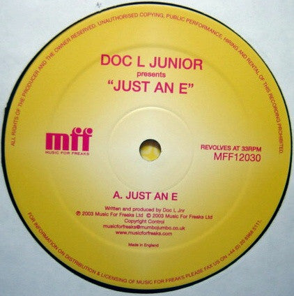 Doc L Junior – Just An E - Vinyl