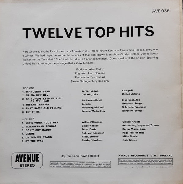 Twelve Top Hits – Vinyl