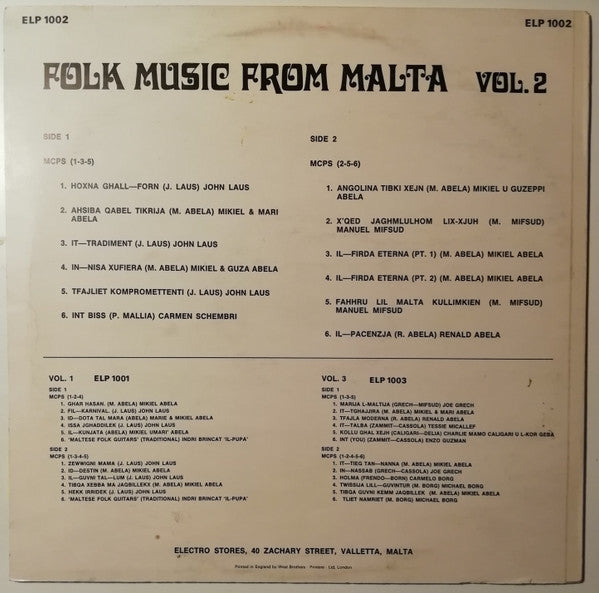 Folk Music from Malta Vol.2 – Vinyl