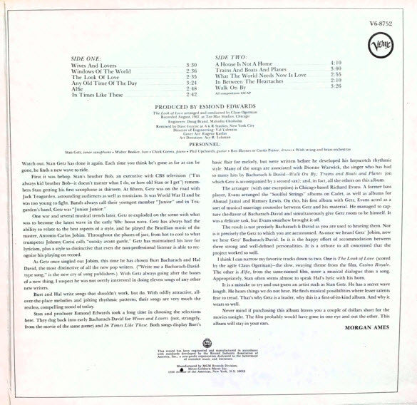 Stan Getz – What The World Needs Now - Stan Getz Plays Bacharach And David - Vinyl