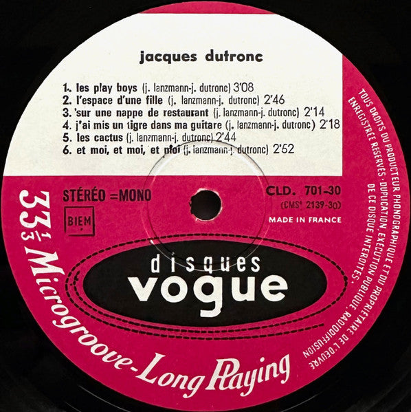 Jacques Dutronc – Jacques Dutronc - Vinyl