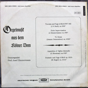 Josef Zimmermann – Orgelmusik Aus Dem Kölner Dom - Vinyl