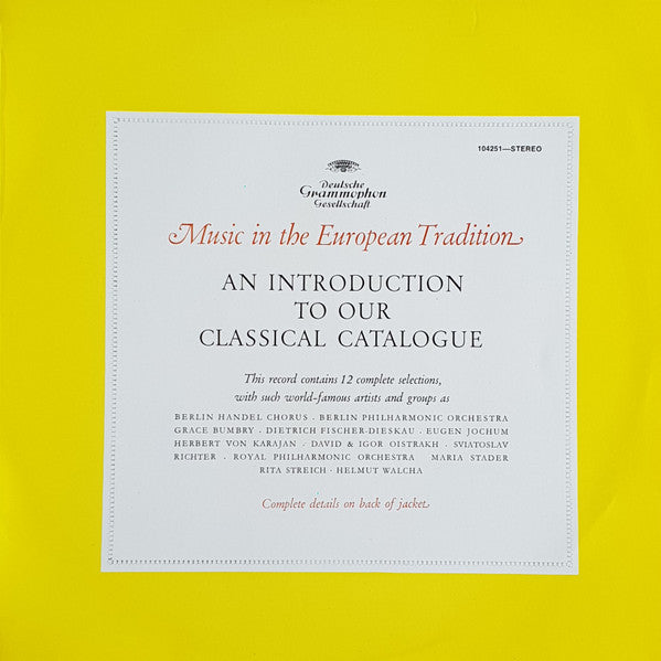 An Introduction To Our Classical Catalogue - Vinyl