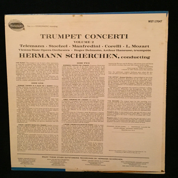 Hermann Scherchen, Vienna State Opera Orchestra*, Roger Delmotte, Arthur Haneuse – Concerti For 1, 2, 3, And 6 Trumpets - Vinyl
