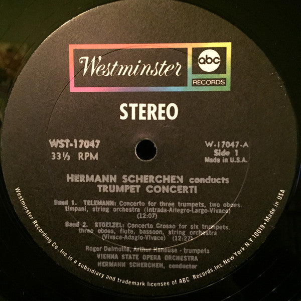 Hermann Scherchen, Vienna State Opera Orchestra*, Roger Delmotte, Arthur Haneuse – Concerti For 1, 2, 3, And 6 Trumpets - Vinyl