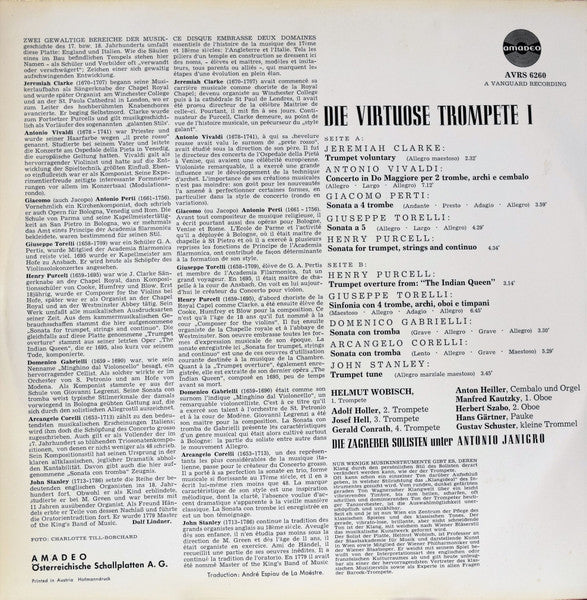 Helmut Wobisch ; Die Zagreber Solisten* Unter Antonio Janigro – Die Virtuose Trompete - Vinyl