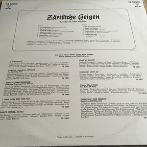 Beliebte Kunstler Und Orchester Spielen Fur Sie – Zartliche Geigen (Listen To The Violins) – Vinyl
