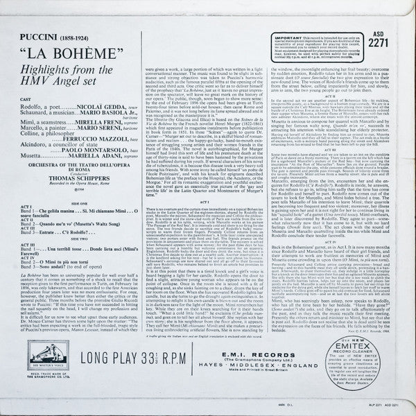 Puccini* – La Bohème Highlights – Vinyl