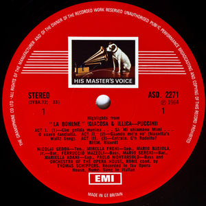 Puccini* – La Bohème Highlights – Vinyl