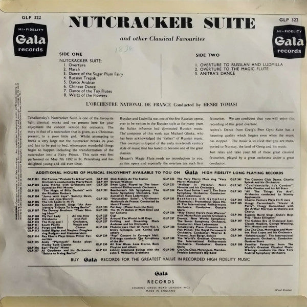 Henri Tomasi, Orchestre National De France – Tchaikovsky's Nutcracker Suite And Other Classical Favourites - Vinyl