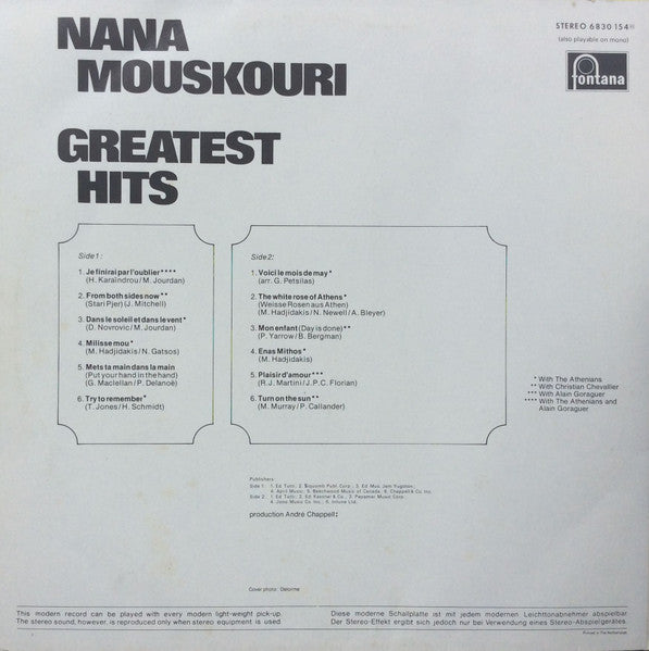 Nana Mouskouri – Greatest Hits – Vinyl