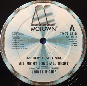 Lionel Richie ‎– All Night Long (All Night) / Wandering Stranger - Vinyl