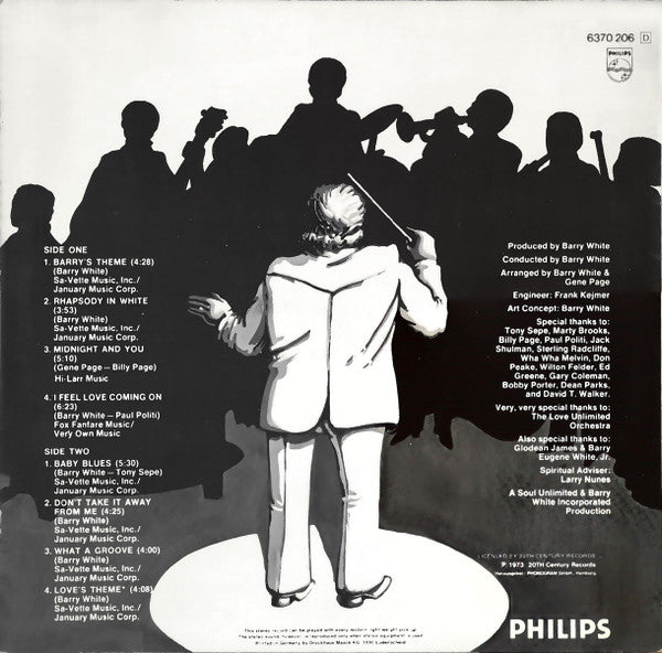 The Love Unlimited Orchestra* Arranged & Conducted By Barry White – Rhapsody In White - Vinyl
