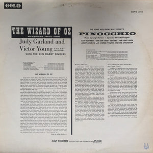 Judy Garland And Victor Young And His Orchestra / Cliff Edwards*, The King's Men, The Ken Darby Singers, Julietta Novis With Victor Young And His Orchestra – The Musical Score Of The Wizard Of Oz / The Song Hits From Walt Disney's Pinocchio - Vinyl