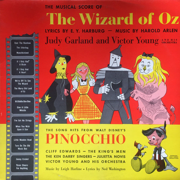 Judy Garland And Victor Young And His Orchestra / Cliff Edwards*, The King's Men, The Ken Darby Singers, Julietta Novis With Victor Young And His Orchestra – The Musical Score Of The Wizard Of Oz / The Song Hits From Walt Disney's Pinocchio - Vinyl