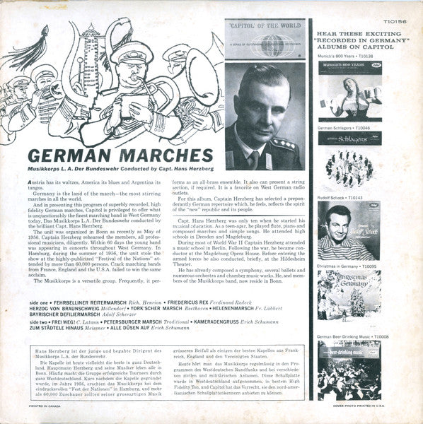 Das Musikkorps L.A. Der Bundeswehr* – HI-FI German Marches - Vinyl