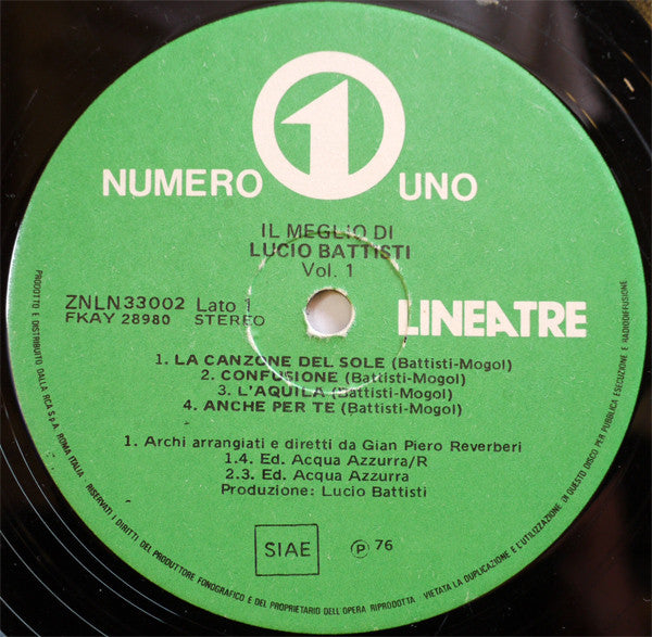 Lucio Battisti – Il Meglio Di Lucio Battisti Vol. 1 – Vinyl