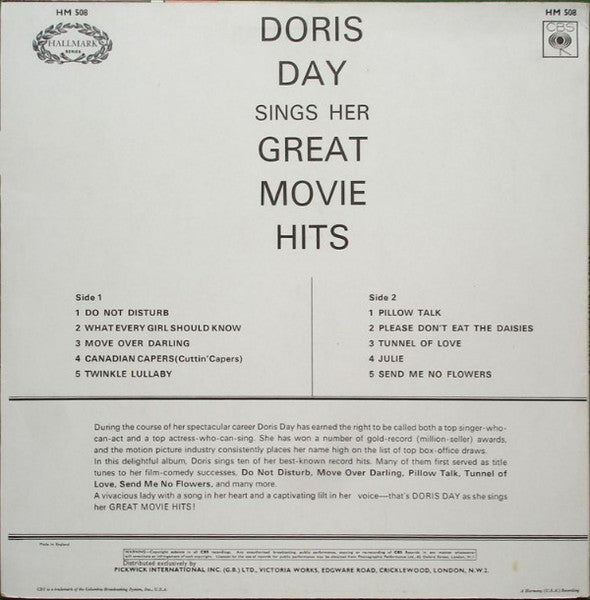 Doris Day – Sings Her Great Movie Hits – Vinyl